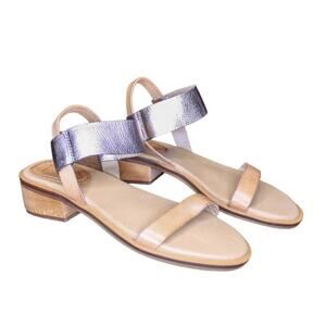 Latigo Halo Sandal Leather Slingback Athropologie Brown Rose Gold 9M